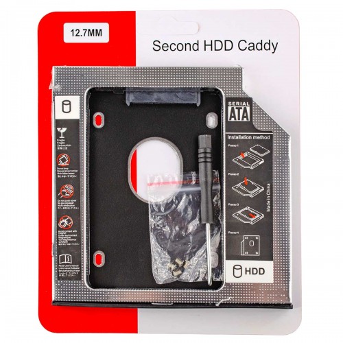 Адаптер Optibay SATA-SATA 12.7mm, (SATA SSD/HDD замість SATA CD/DVD)