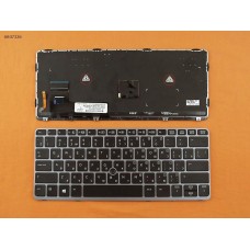 Клавиатура для HP EliteBook 720 G1 G2, 725 G2, 820 G1 G2, RU, (серая рамка, с подсветкой, с трекпоинтом, Original)
