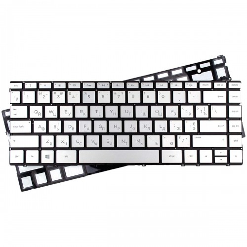 Клавиатура для ноутбука HP Spectre x360 13-W, RU/UA (silver, с подсветкой, 6037B0132416)