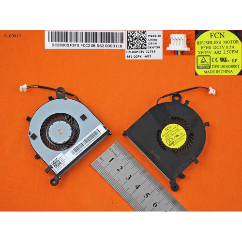 Вентилятор для ноутбука Dell XPS 13 9343 9350 9360, (0XHT5V, FCN FFH0 DFS150505000T, DC28000F2F0 FCC2, Original)