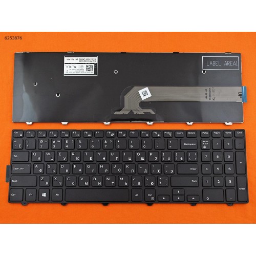 Клавіатура для Dell Inspiron 15-3000 15-5000 17-5000, 3541 3542 3543 5521 5542 5545 5547 5548, RU, (чорна, WNPRX, Original)