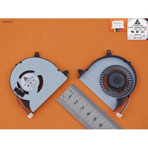 Вентилятор для Asus U32U U82U U32J U32JC U32VJ U32VM X32u, (KDB05105HB-BJ23, 13GN2J10P010-1, BDB05405HHB-CC1F, 13GNTO10P110-1)