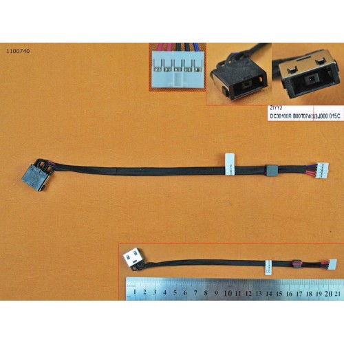 Роз'єм живлення для Lenovo IdeaPad Y50-70, ZIYY2, Pj740 (Square+pin з проводом/кабелем 20см)