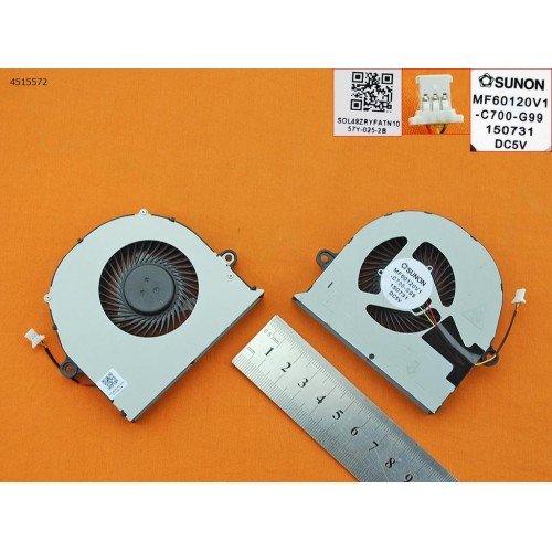 Вентилятор для ноутбука Acer Aspire E5-572G V5-591G, (13.5мм, MF60120V1-C690-G99, 23.MQ0N2.001, Original)