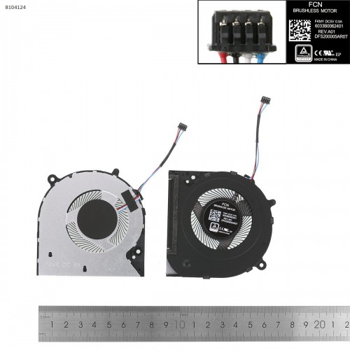 Вентилятор для ноутбука HP 14-ck 14-cf 14s-cf 14-cm 14-dk 14s-dk 14q-cs, 240 246 G7 G8 G9, (L23189-001, 6033B0062401, Original)