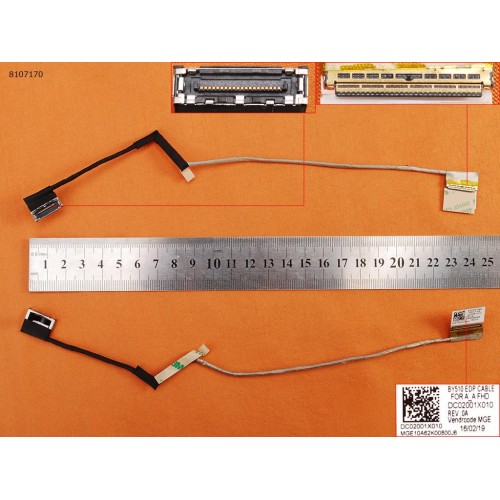 Шлейф матрицы для ноутбука Lenovo Ideapad Y700-15ACZ 80NY, (M/B 20pin. LCD 30pin, DC02001X010, BY510)