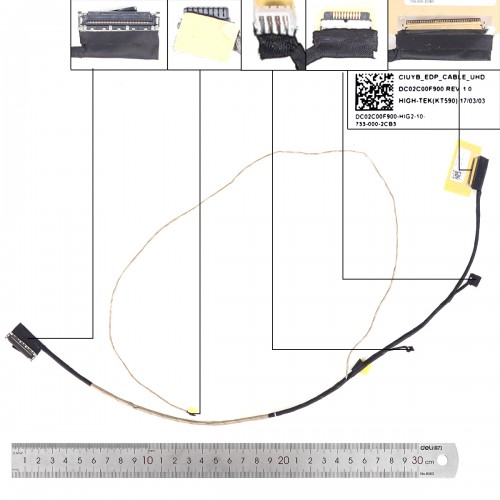 Шлейф матрицы для ноутбука Lenovo Flex 5-1570 Type 80XB 81CA, (eDP 40pin UHD, DC02C00F900, 5C10N71323)