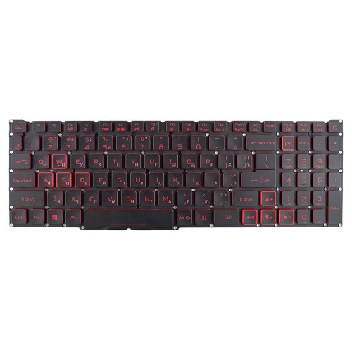 Клавиатура для ноутбука Acer Nitro AN515-45 AN515-56 AN515-57 AN517-41 AN517-57, UA, (Black, Red backlight, LG05P_N12B3L, PK133AU1B10, Original)