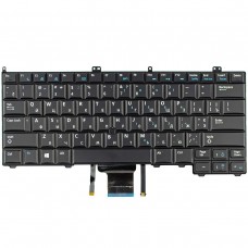 Клавиатура для Dell Latitude E7440 E7420 E7240, RU/UA, (черная, с трекпоинтом, с подсветкой)