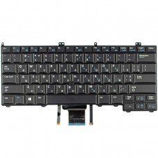 Клавиатура для Dell Latitude E7440 E7420 E7240, RU/UA, (черная, с трекпоинтом, с подсветкой)