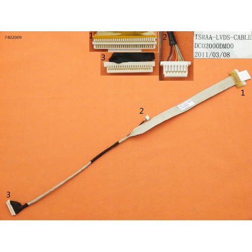 Шлейф матриці для Toshiba Satellite P200 P205, DC02000DM00, (LVDS 30pin, Аналог)