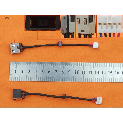 Роз'єм живлення для Lenovo B50 B50-30 B50-45 B50-70 B50-80 UMA, (PJ961 DC30100QT00, Square Yellow+pin з проводом/кабелем)