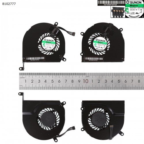 Вентиляторы для ноутбука Apple MacBook Pro A1278 A1286 MB466 MB470 MC375 MB990 MB991, (левый+правый, Аналог)