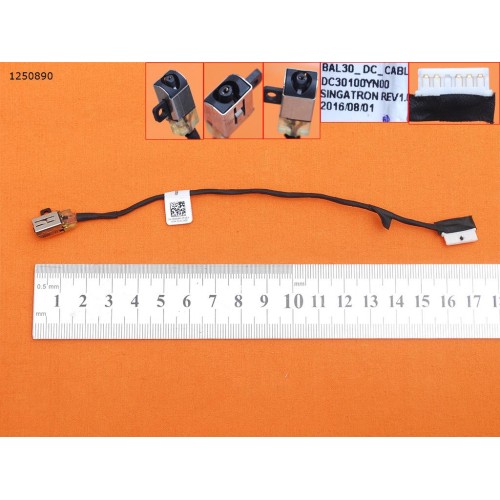 Роз'єм живлення для Dell Inspiron 15 5565 5567 5765 5767 P32E, (з проводом/кабелем, BAL30, PJ890, DC30100YN00, 0R6RKM)