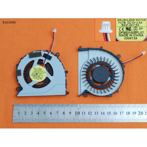 Вентилятор для ноутбука Samsung NP450R5U NP455R4J NP455R5V NP470R5E NP510R5E NP370R4E NP450R4V NP450R5J, (DFS531005FL0T FC7B, BA31-00115A, Original)