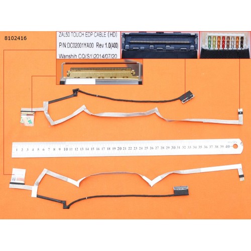 Шлейф матриці для ноутбука Dell Latitude 14 3450 L3450 series, (eDP 30pin Touch, DC02001YA00, 0RYJMR)