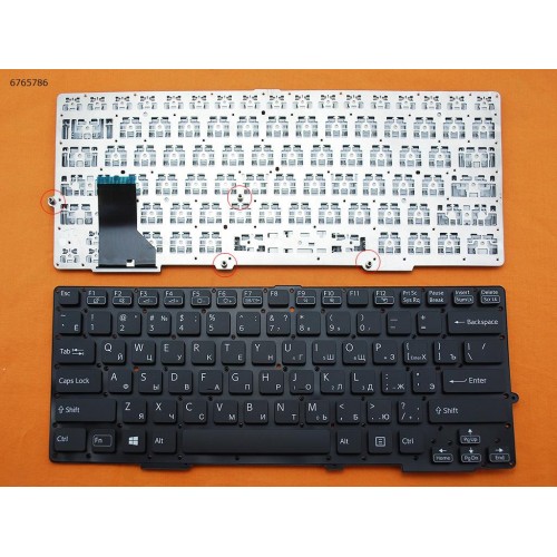 Клавиатура для ноутбука SONY VAIO SVE13 SVS13 RU (чёрная, под подсветку, без рамки)