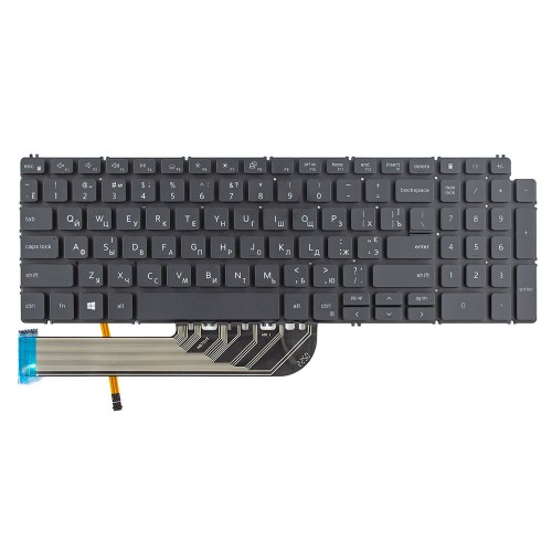 Клавиатура для ноутбука Dell Inspiron 3501 3502 3505 5501 5502 5505 5508 5509 5584 5590 5591 5593 5594 5598, RU/UA, Black, Backlit