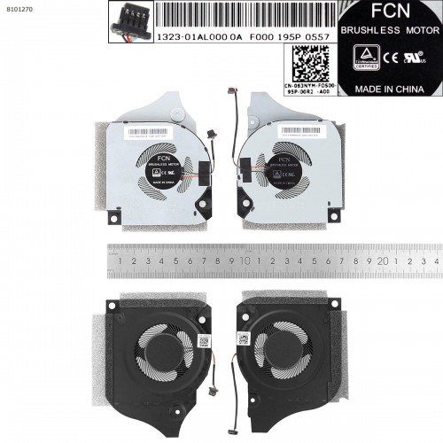 Вентиляторы 5V CPU+GPU для ноутбука Dell Inspiron G5-5590 P82F, (FM0A, FM09, 063NYM, 0FK2HP, Original)