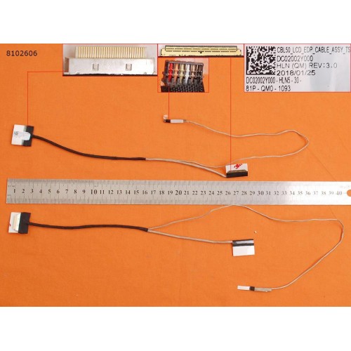 Шлейф матрицы для ноутбука HP 15-BS 15T-BR 15Z-BW, 250 255 G6, (924932-001, DC02002Y000, CBL50, With Touch, eDP 40pin)
