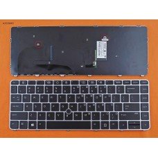 Клавіатура для HP EliteBook 745 840 G3 G4, US, (Black, Grey frame, Pointstick)