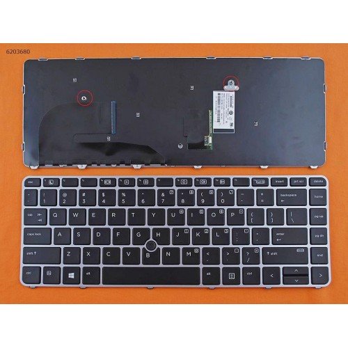 Клавіатура для ноутбука HP EliteBook 745 840 G3 G4, US, (Black, Grey frame, Pointstick)