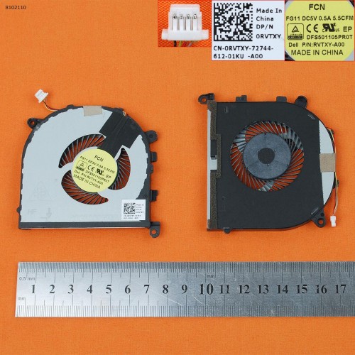 Вентилятор для ноутбука DELL XPS 15 9550 Series Precision 5510 (для CPU, Original)