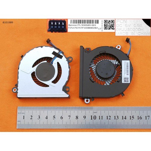 Вентилятор кулер для HP Pavilion 15-CB series, 15-CB076TX 15-CB000, (930589-001, 0FJJS0000H, Original)