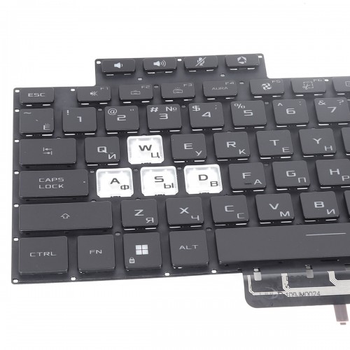 Клавиатура для ноутбука Asus TUF Dash F15 FX516PC FX516PE FX516PM FX516PR, RU, Black, Backlit 4pin