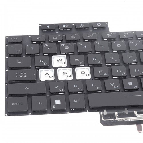 Клавіатура для ноутбука Asus TUF Dash F15 FX516PC FX516PE FX516PM FX516PR, RU, Black, Backlit 4pin
