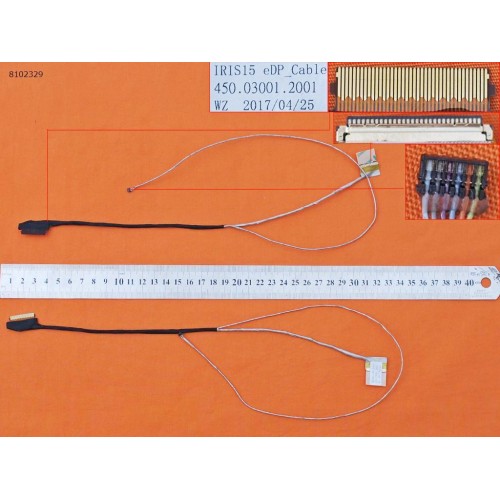 Шлейф матриці для Dell Inspiron 15-3000 3552 3551 3552 3558 3559, (450.03001.2001, 0X2MP1, 450.03001.0001, IRIS15, eDP 30pin, Аналог)