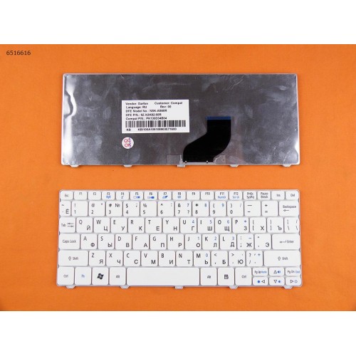 Клавиатура для ноутбука Acer Aspire One 521, 522, 532, D260, D270, Gateway LT21 RU, белая, Original