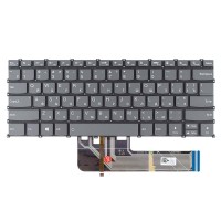 Клавіатура для Lenovo Flex 5-14ALC05 5-14ARE05 5-14IIL05 5-14ITL05, RU/UA, (сіра, без рамки, з підсвіткою, Original)