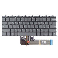 Клавіатура для Lenovo Flex 5-14ALC05 5-14ARE05 5-14IIL05 5-14ITL05, RU/UA, (сіра, без рамки, з підсвіткою, Original)