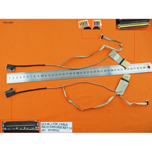 Шлейф матрицы для ноутбука Asus A45 A45D A45V A85V K45 X45 K45VD R400V, (LVDS 40pin, DC02001G020, QCL40)