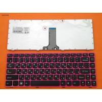 Клавиатура для Lenovo Ideapad Z370 Z470 RU (чёрная с красной рамкой)