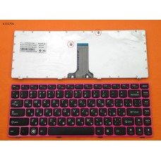 Клавіатура для Lenovo Ideapad Z370 Z470 RU (чорна з червоною рамкою)