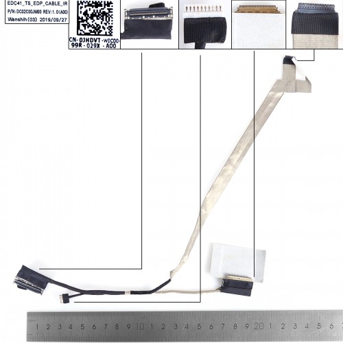Шлейф матриці для ноутбука Dell Latitude 5400 5401 5402 5405, (eDP 40pin Touch, 0JHDVT, DC02C00JVV00)