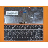 Клавіатура для Lenovo Ideapad Z370 Z470 RU (чорна з рожевою рамкою)