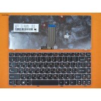 Клавіатура для Lenovo Ideapad Z370 Z470 RU (чорна з рожевою рамкою)