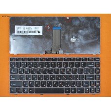 Клавіатура для Lenovo Ideapad Z370 Z470 RU (чорна з рожевою рамкою)