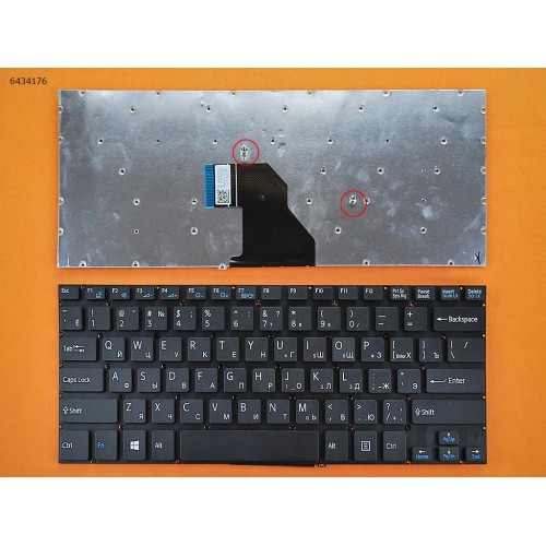 Клавиатура для ноутбука Sony VAIO SVF14 series, RU, (черная, без рамки, Original)