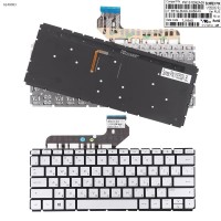 Клавіатура для HP Envy 13-D 13-d010nr 13-D061SA 13-d007tu, RU (срібляста, з підсвіткою)