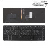 Клавиатура для HP EliteBook 840 G3 series, RU, (чёрная с серой рамкой, с подсветкой, с поинтстиком, Original)