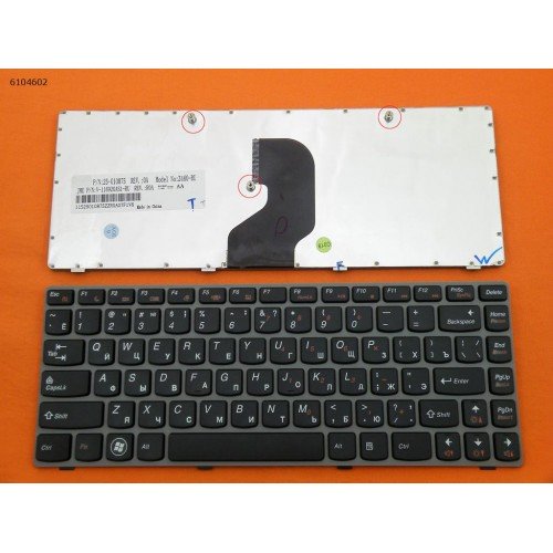 Клавіатура для Lenovo Ideapad Z450 Z460 Z460A Z460G, RU, Gray Frame, Black