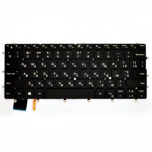 Клавіатура для ноутбука Dell XPS 13 9305 9370 9380 7390, RU, (Black, Backlit, Original)