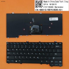 Клавиатура для Dell Latitude E7440 E7420 E7240, US, без кириллицы (черная, с подсветкой, с поинтстиком, Original)