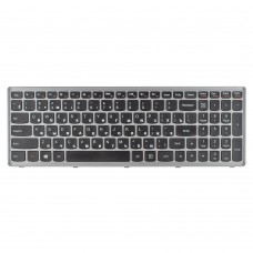 Клавиатура для Lenovo IdeaPad Z710 U510, RU, (черная, с серебристой рамкой)