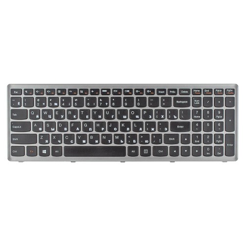 Клавиатура для ноутбука Lenovo IdeaPad Z710 U510, RU, (черная, с серебристой рамкой)