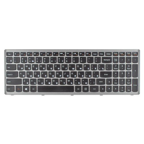 Клавіатура для ноутбука Lenovo IdeaPad Z710 U510, RU, (чорна, с сріблястою рамкою)